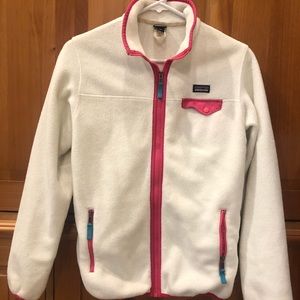 Girls off white Patagonia fleece size XL (14-16)